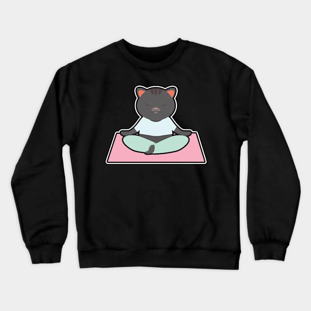 Cat at Yoga with Yoga mat Crewneck Sweatshirt by Sonoma92